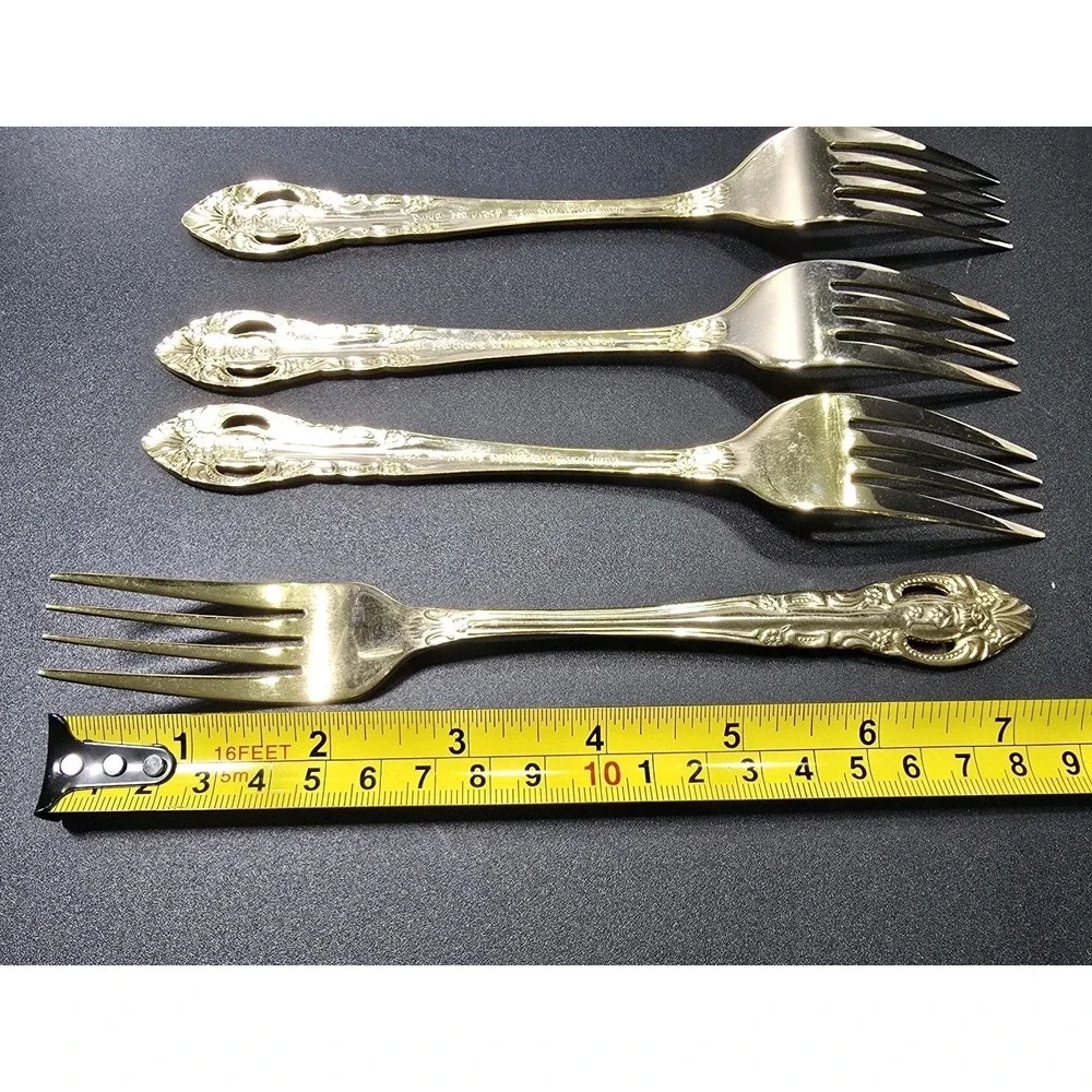 Hampton Silversmith Vintage Gold Plated Dinner Forks Set Of 4 Versailles